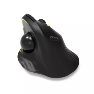 PORT vezeték nélküli ergonomikus egér ERGONOMIC TRACKBALL, 2, 4 Ghz & Bluetooth, USB-A/C, fekete