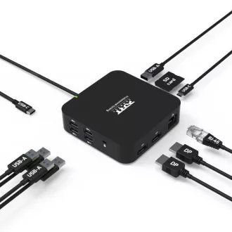 PORT dokkolóállomás USB-C 10v1, 2x4K Display Port, 5x USB-A, USB-C 85W PD, Ethernet, SD PORT dokkolóállomás USB-C 10v1, 2x4K Display Port, 5x USB-A, USB-C 85W PD, Ethernet, SD