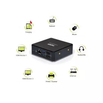 PORT dokkolóállomás 8in1 USB-C, USB-A, kettős videó, HDMI, Ethernet, audio, USB 3.0
