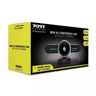 PORT mini konferencia kamera, 4K, automatikus képalkotás, sztereó, fekete
