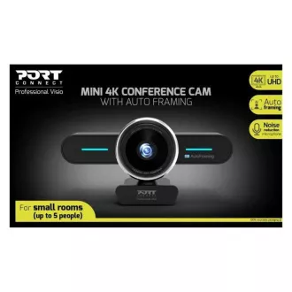 PORT mini konferencia kamera, 4K, automatikus képalkotás, sztereó, fekete