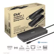 Club3D dokkolóállomás USB-C 11v1, 2xDP, 3xUSB-C, 3xUSB, 1xRJ45, SD kártyaolvasó, fekete színben