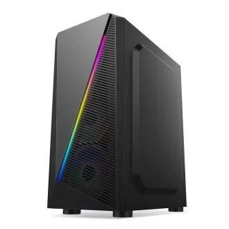 1stCOOL SHARK 2 tok, középső torony, AU, USB 3.0, tápegység nélkül, RGB ventilátor, átlátszó oldallap, fekete színű
