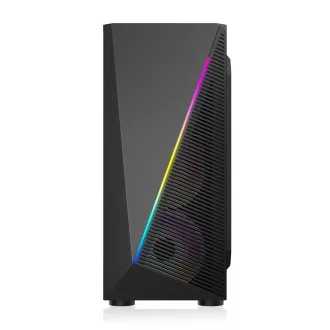 1stCOOL SHARK 2 tok, középső torony, AU, USB 3.0, tápegység nélkül, RGB ventilátor, átlátszó oldallap, fekete színű
