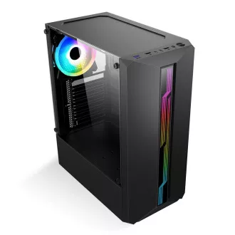 1stCOOL SHARK 1 tok, középső torony, AU, USB 3.0, tápegység nélkül, RGB ventilátor, átlátszó oldallap, fekete színben 1stCOOL SHARK 1 tok, középső torony, AU, USB 3.0, tápegység nélkül, RGB ventilátor, átlátszó oldallap, fekete színben