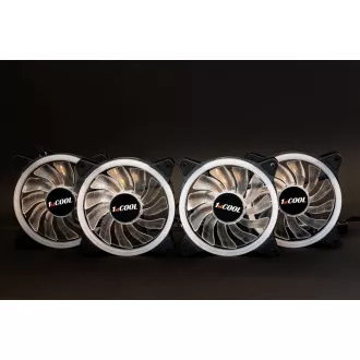 1stCOOL Wind Storm Black MiddleTower ARGB, AU, USB3.0, tápegység nélkül, RGB ventilátor, átlátszó oldalpanel, fekete színű
