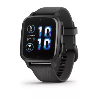 Garmin Venu Sq 2 Music, Slate / Fekete szilikon szíj Garmin Venu Sq 2 Music, Slate / Fekete szilikon szíj
