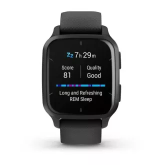 Garmin Venu Sq 2 Music, Slate / Fekete szilikon szíj Garmin Venu Sq 2 Music, Slate / Fekete szilikon szíj