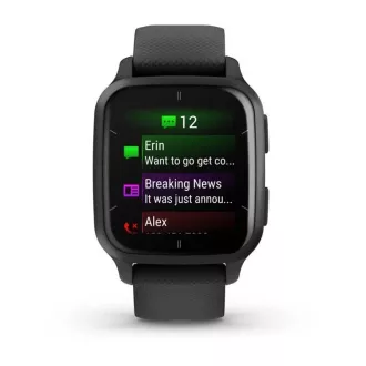 Garmin Venu Sq 2 Music, Slate / Fekete szilikon szíj Garmin Venu Sq 2 Music, Slate / Fekete szilikon szíj