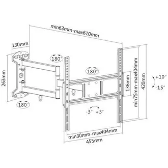 Fiber Mounts Long61 kihúzható TV tartó Fiber Mounts Long61 kihúzható TV tartó