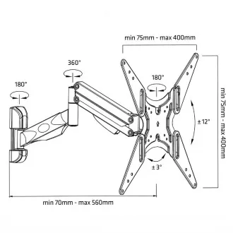 Fiber Mounts M7C84 teljesen állítható TV tartó Fiber Mounts M7C84 teljesen állítható TV tartó
