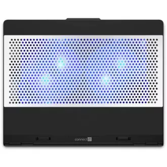CONNECT IT FrostBlast hűtőpárna laptop alatt kék háttérvilágítással, FEKETE