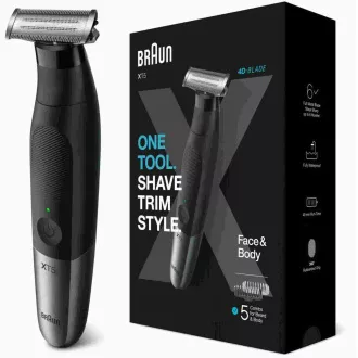 Braun Series X XT5100 szakállvágó, vezeték nélküli, 5 tartozék, SkinGuard, vízálló, fekete Braun Series X XT5100 szakállvágó, vezeték nélküli, 5 tartozék, SkinGuard, vízálló, fekete