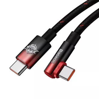 Baseus C típusú szögletes kábel - C típusú 100W, 1m, piros