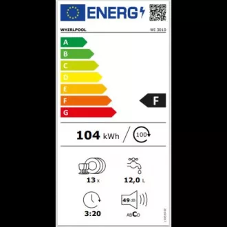Whirlpool beépített mosogatógép WI 3010 Whirlpool beépített mosogatógép WI 3010