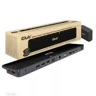Club3D dokkolóállomás USB-C 14v1, 1xDP, 1xHDMI, 1xVGA, 2xUSB-C, 5xUSB, 1xRJ45, 1x3.5mm, szürke, szürke