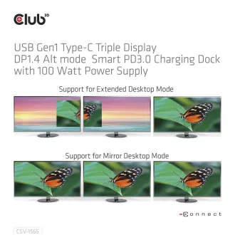 Club3D dokkolóállomás USB-C 14v1, 1xDP, 1xHDMI, 1xVGA, 2xUSB-C, 5xUSB, 1xRJ45, 1x3.5mm, szürke, szürke