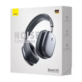 Baseus Bowie H2 TWS vezeték nélküli Bluetooth 5.2 over-ear fejhallgató, szürke Baseus Bowie H2 TWS vezeték nélküli Bluetooth 5.2 over-ear fejhallgató, szürke