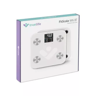 TrueLife FitScale W6 BT - Bioelektromos impedancia bluetooth mérleg - fehér