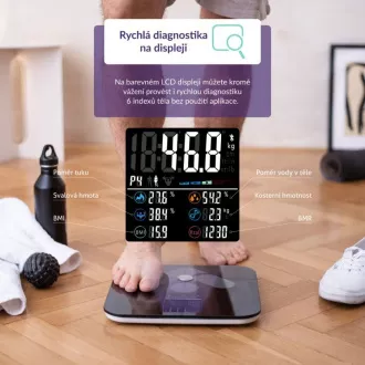 TrueLife FitScale W7 BT - Bioelektromos impedanciás bluetooth mérleg - fekete színű TrueLife FitScale W7 BT - Bioelektromos impedanciás bluetooth mérleg - fekete színű