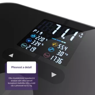 TrueLife FitScale W7 BT - Bioelektromos impedanciás bluetooth mérleg - fekete színű TrueLife FitScale W7 BT - Bioelektromos impedanciás bluetooth mérleg - fekete színű