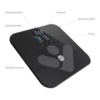 TrueLife FitScale W7 BT - Bioelektromos impedanciás bluetooth mérleg - fekete színű TrueLife FitScale W7 BT - Bioelektromos impedanciás bluetooth mérleg - fekete színű