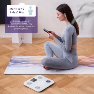 TrueLife FitScale W7 BT - Bioelektromos impedancia Bluetooth mérleg - Fehér színű