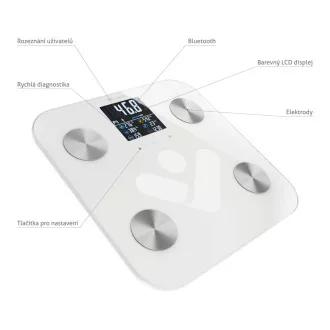 TrueLife FitScale W7 BT - Bioelektromos impedancia Bluetooth mérleg - Fehér színű