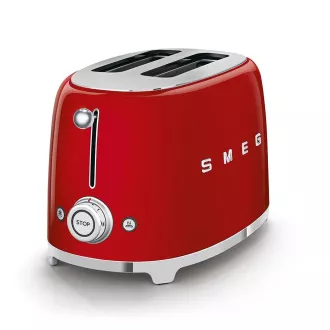 Smeg TSF01RDEU kenyérpirító/pirítós sütő, 2 kenyérpirító, 6 pirítási szint, morzsamorzsás fiók, 1950-es évekbeli stílus, piros színű Smeg TSF01RDEU kenyérpirító/pirítós sütő, 2 kenyérpirító, 6 pirítási szint, morzsamorzsás fiók, 1950-es évekbeli stílus, piros színű