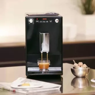 MELITTA Solo Frosted Black, kávéfőző, 15 Bar, 2 csésze egyszerre, beépített őrlő, tejmentes recept, fekete színű MELITTA Solo Frosted Black, kávéfőző, 15 Bar, 2 csésze egyszerre, beépített őrlő, tejmentes recept, fekete színű