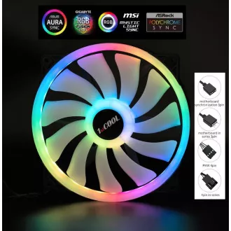 1stCOOL ventilátor AURA EVO, 200mm, ARGB 1stCOOL ventilátor AURA EVO, 200mm, ARGB