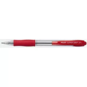 Golyóstoll Pilot super grip 0,7mm piros / újratöltve 2110 hordó átlátszó