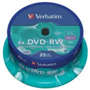 VERBATIM DVD-RW (25 csomagos) Orsó / 4x / 4,7 GB