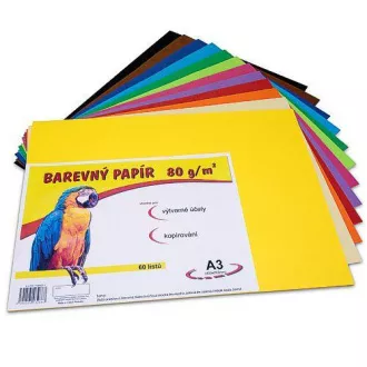 Színes papír A3 / 80g 12 szín 60 lap