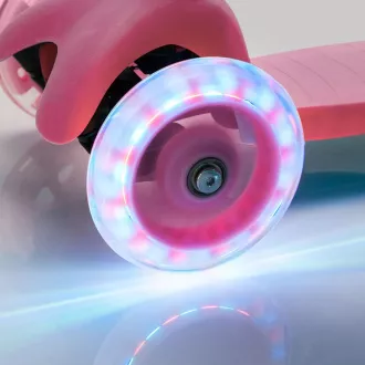 Háromkerekű robogó MTR MINI SCOOTER világító kerekekkel, rózsaszínű