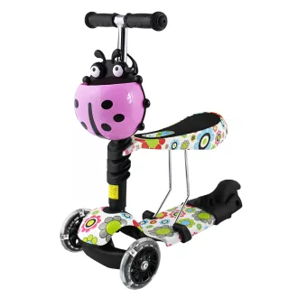 Baba roller 2in1 BERUŠKA LED kerekekkel, Virágok Baba roller 2in1 BERUŠKA LED kerekekkel, Virágok