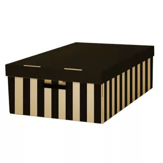 Irattartó doboz fedővel 56x37x18cm fekete teherbírás 10kg 2db Irattartó doboz fedővel 56x37x18cm fekete teherbírás 10kg 2db