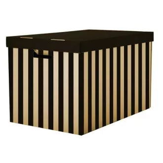 Irattartó doboz fedővel 56x37x36cm fekete teherbírás 15kg 2db