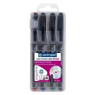Marker Centropen 4616/4 F Liner CD / DVD / BD 4 szín, 0,6 mm Marker Centropen 4616/4 F Liner CD / DVD / BD 4 szín, 0,6 mm