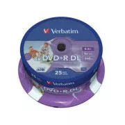 VERBATIM DVD + R (25 csomagos) / Spindle Double Layer 8X 8,5 GB tintasugaras nyomtatható