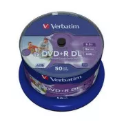 VERBATIM DVD + R (50 csomag) DoubleLayer / Spindle / 8X / 8,5 GB / Nyomtatható / NoID