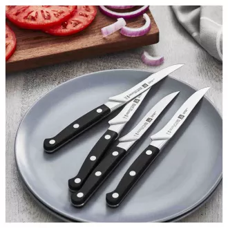 ZWILLING steak késkészlet, 4 darab, rozsdamentes acél, védő, 57 HRC, három szegecses markolat - Pro ZWILLING steak késkészlet, 4 darab, rozsdamentes acél, védő, 57 HRC, három szegecses markolat - Pro