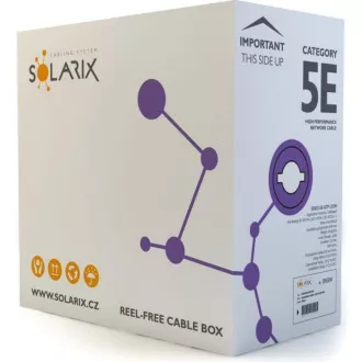 Solarix UTP, Cat5E, kábel, kábel, LSOH, doboz 305m SXKD-5E-UTP-LSOH Solarix UTP, Cat5E, kábel, kábel, LSOH, doboz 305m SXKD-5E-UTP-LSOH