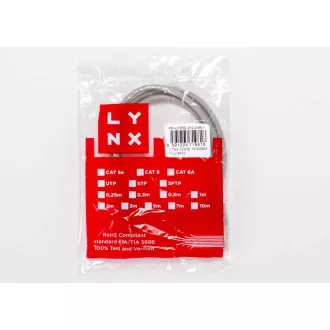 LYNX patch kábel Cat5E, UTP - 1, 5m, szürke