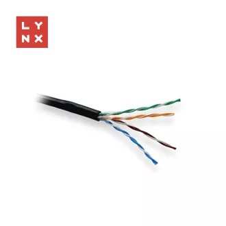 LYNX UTP kábel Cat5e, PE (Fca), teljesen hegesztett, kültéri, fekete, doboz 305m LYNX UTP kábel Cat5e, PE (Fca), teljesen hegesztett, kültéri, fekete, doboz 305m