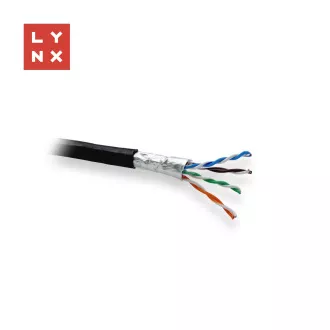 LYNX FTP kábel, Cat5e, PE (Fca), 0, 5mm, teljesen hegesztett, kültéri, fekete, doboz 305m LYNX FTP kábel, Cat5e, PE (Fca), 0, 5mm, teljesen hegesztett, kültéri, fekete, doboz 305m