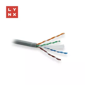 LYNX UTP kábel, Cat6, LSOH, teljesen hegesztett, beltéri, szürke, doboz 305m