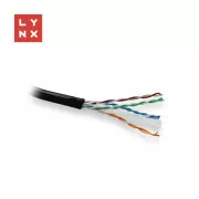 LYNX UTP kábel, Cat6, PE (Fca), hegesztett, kültéri, fekete, doboz 305m