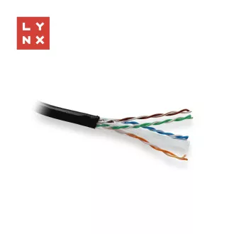 LYNX UTP kábel, Cat6, PE (Fca), hegesztett, kültéri, fekete, doboz 305m