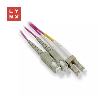 LYNX duplex patch kábel MM, OM4, LC/SC, 50/125µm, 15m